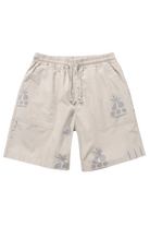 Beige floral print Service Works chef shorts front view