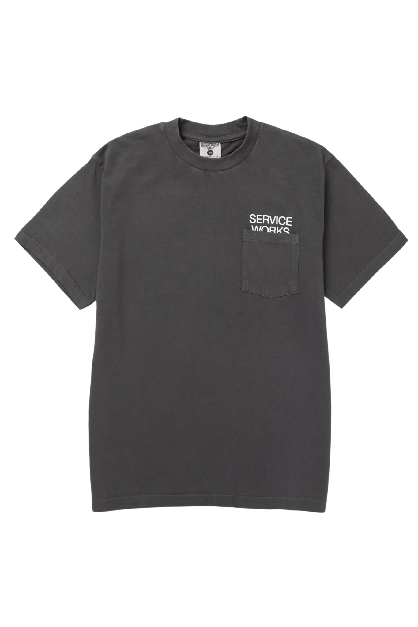 Black Service Works pocket tee heavyweight cotton front view