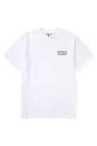 Service Works Nourish Pocket Tee in white heavyweight organic cotton t-shirt with chest print on white background