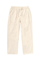 Service Works Poplin Chef Pants in White Oak with relaxed fit and drawstring waist on white background