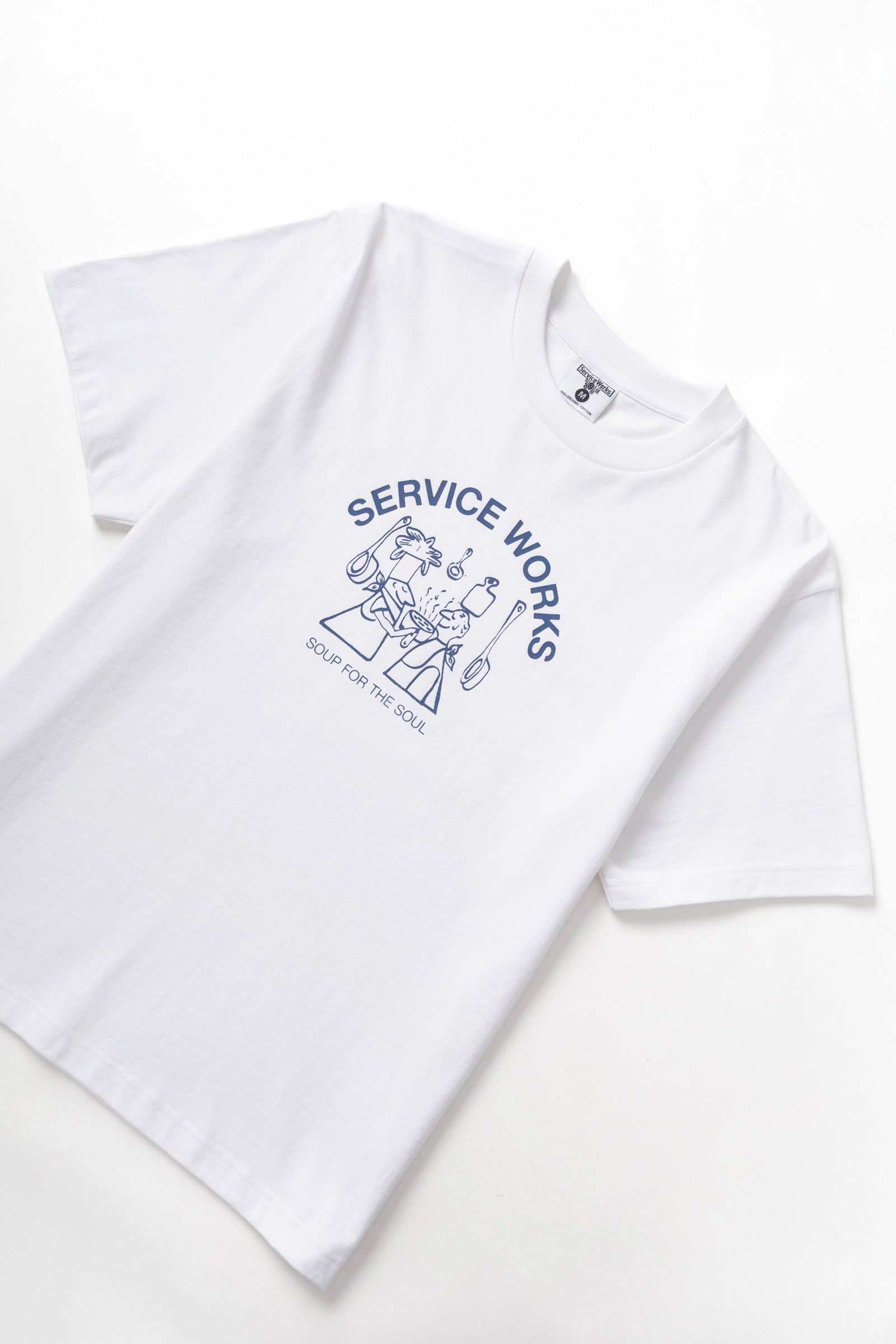 White cotton Soup For The Soul tee side view relaxed fit premium streetwear t-shirt