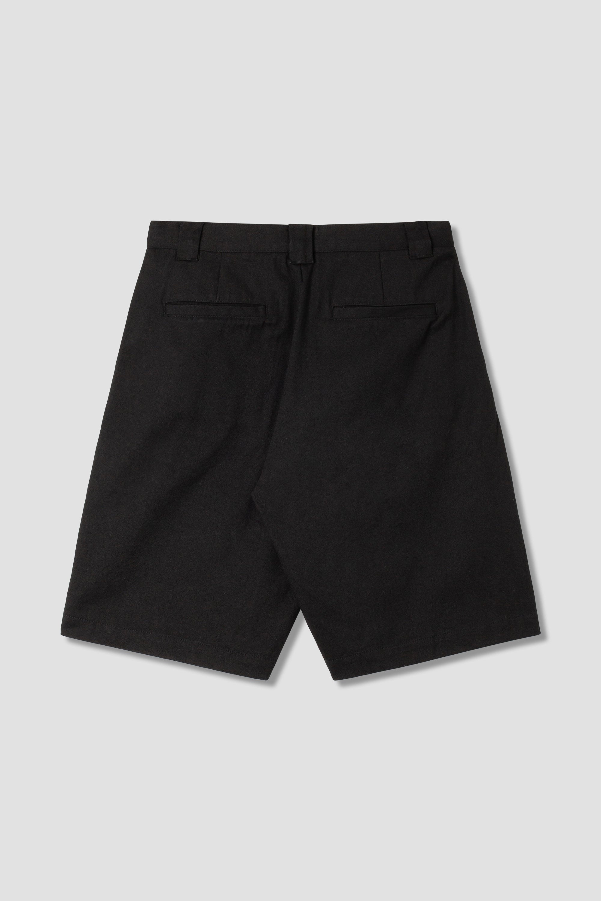 Back view of Stan Ray A Short Black Twill featuring durable cotton twill, a relaxed fit and a timeless utility design for everyday wear.