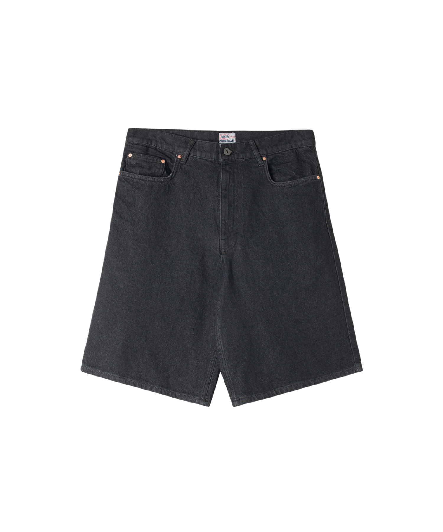 Stan Ray Wide 5 Short Charcoal Denim made from heavyweight 12oz cotton denim with a relaxed fit, button fly and classic back pockets.