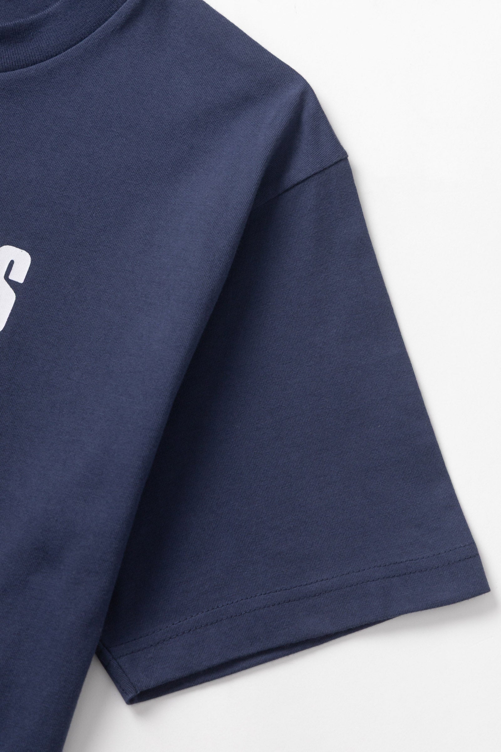 Side view of Garden Tee Navy premium cotton streetwear t-shirt Australia