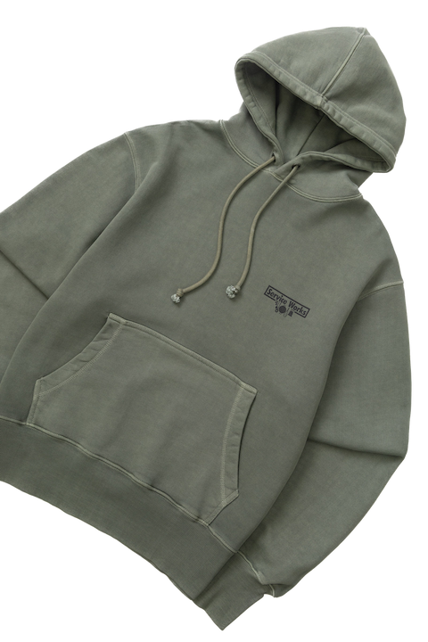 Back view of Loopback Trademark Hoodie Olive premium streetwear hoodie Australia