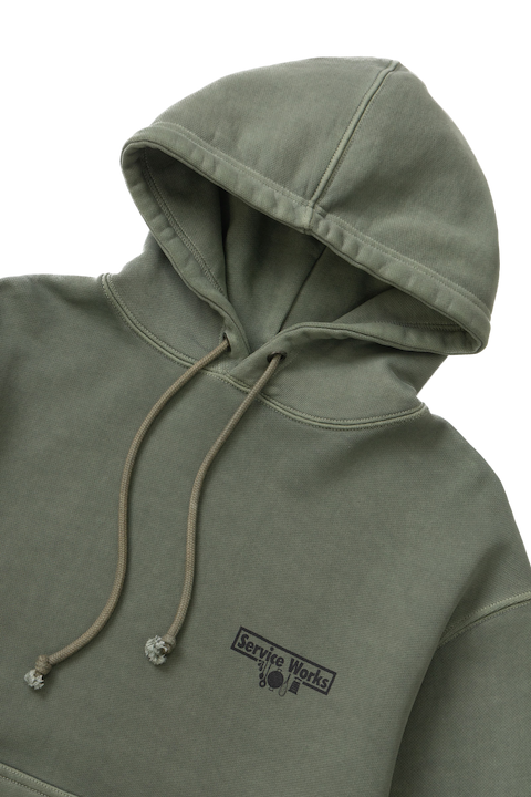 Side view of Loopback Trademark Hoodie Olive cotton streetwear hoodie Australia