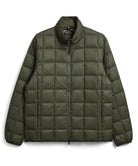 Taion Hi Neck W-Zip Down Jacket in Dark Olive