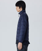 Taion Hi Neck W-Zip Down Jacket in Navy