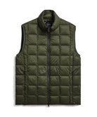 Taion Hi Neck W-Zip Down Vest in D.Olive