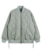 Front view of Taion Military MA-1 Type Down Jacket in D.Sage Green featuring quilted insulated design and relaxed fit