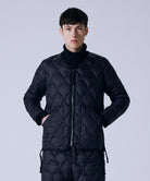 Taion Military V Neck W-Zip Down Jacket in Black – lightweight SOFT SHELL fabric with insulated warmth and everyday comfort