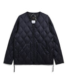 Taion Military V Neck W-Zip Down Jacket in Dark Navy