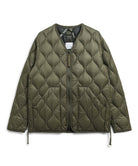 Taion Military V Neck W-Zip Down Jacket in Dark Olive – lightweight SOFT SHELL fabric with insulated warmth and everyday comfort