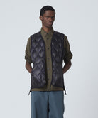 Taion Military V Neck W-Zip Down Vest in Black