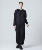 Taion Military V Neck W-Zip Down Vest in Black