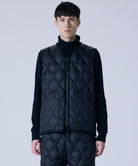 Taion Military V Neck W-Zip Down Vest in Black