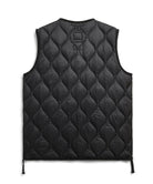 Back view of Taion Military V Neck W-Zip Down Vest in Black