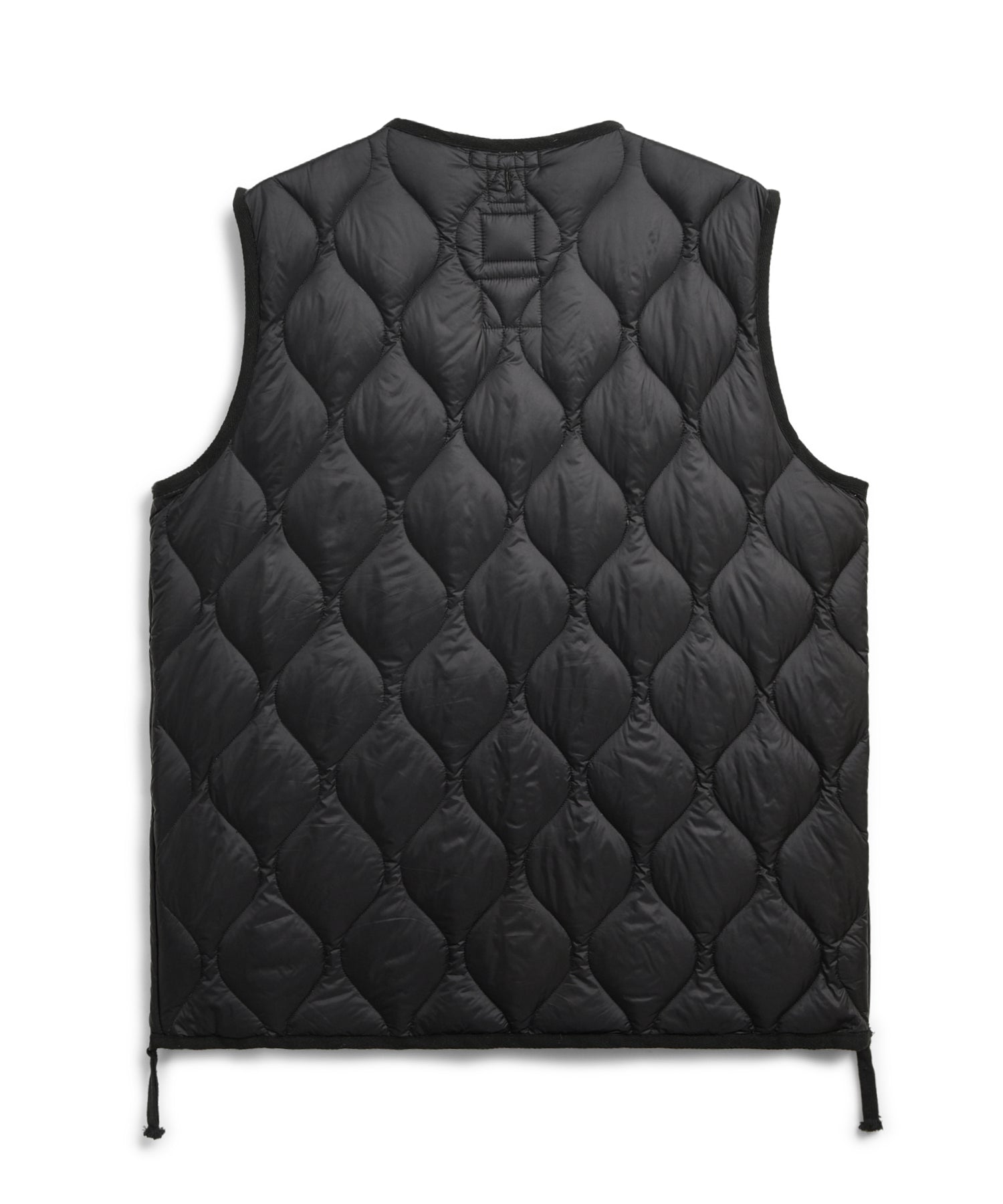 Back view of Taion Military V Neck W-Zip Down Vest in Black