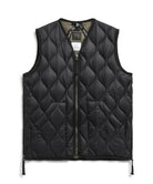 Taion Military V Neck W-Zip Down Vest in Black