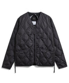 Taion Military Zip V Neck Down Jacket in Black