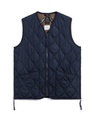 Taion Military Zip V Neck Down Vest in D.Navy