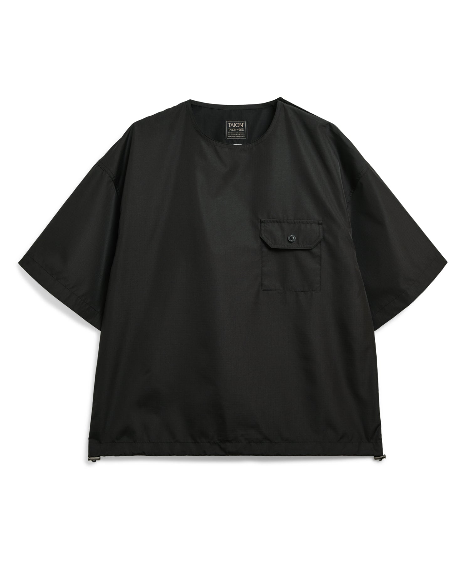 Taion Non Down Military Half Sleeve Cut Sew in Black
