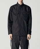 Taion Non Down Military Long Sleeve Shirt in Black – lightweight utility fabric with adjustable fit and everyday comfort