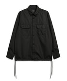 Taion Non Down Military Long Sleeve Shirt in Black – lightweight utility fabric with adjustable fit and everyday comfort