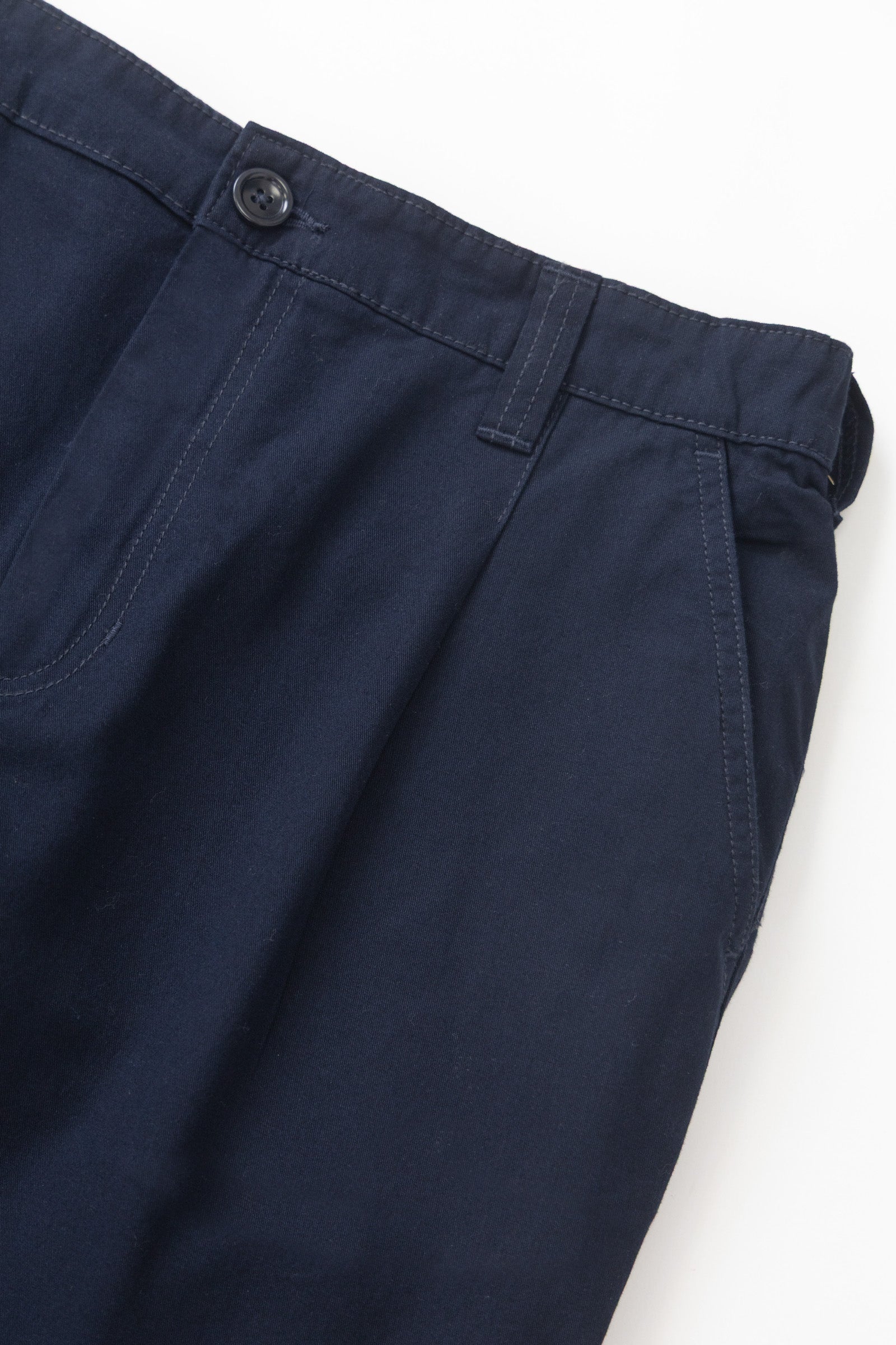 Dark navy twill waiter pants front detail premium workwear trousers durable uniform pants close up